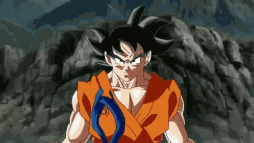 Goku Transformation Blue Hair And Eyes GIF