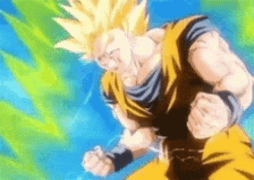 Goku Transformation Long Hair GIF