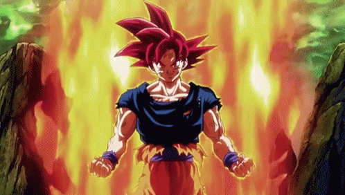 Goku Transformation Standing GIF
