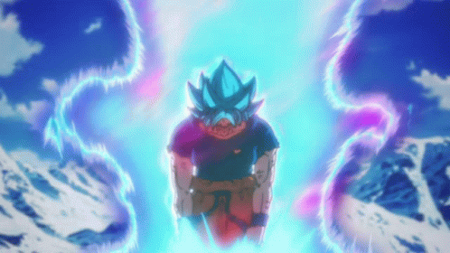 Goku Transformation Super Blue Power GIF
