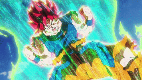 Goku Transformation Super Saiyan Blue GIF