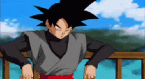 Goku Transformation Wearing Black Clothes GIF