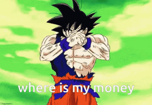 Goku Transformation Where Is My Money GIF