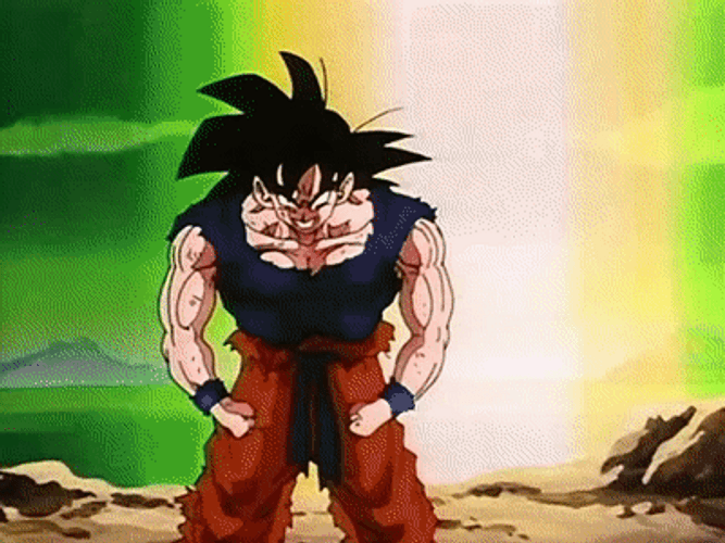 Goku Transforms Into Super Saiyan GIF