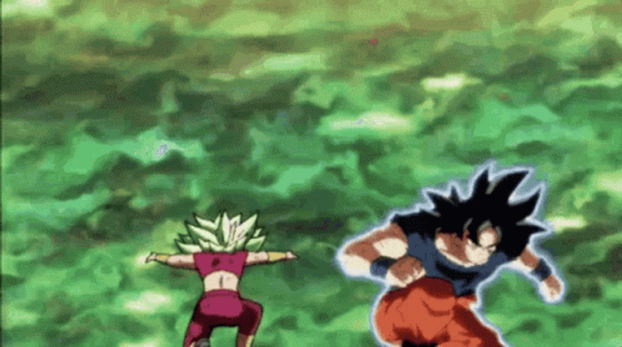 Goku Ultra Instinct Dodging Kicks GIF