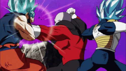 Goku Vs Jiren Evading Goku And Vegeta Attacks GIF