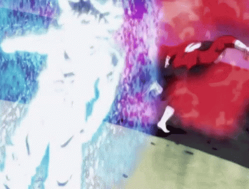 White Energy Covered Goku Vs Jiren GIF