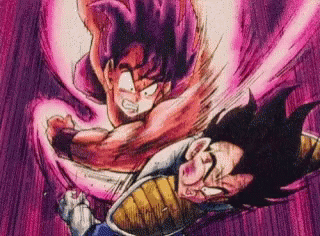 Goku Vs Vegeta Comic Art GIF
