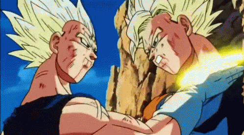 Goku Vs Vegeta Slapping Face GIF