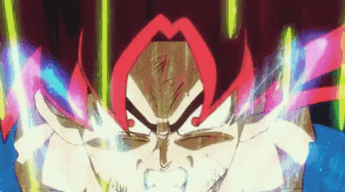 Goku With Red Hair Anime Rage GIF