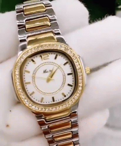 Gold And Silver Wrist Watch GIF