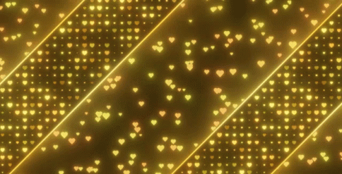 Gold Background With Hearts And Diagonal Lines