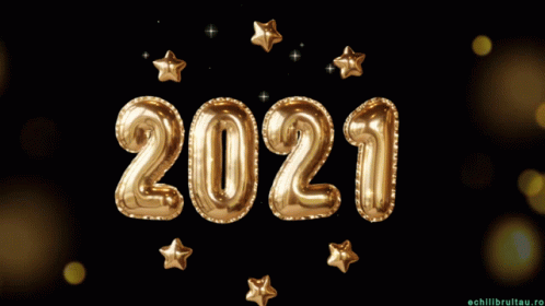 Gold Balloon New Year GIF