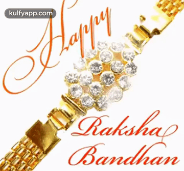 Gold Bracelet Saying Happy Raksha Bandhan