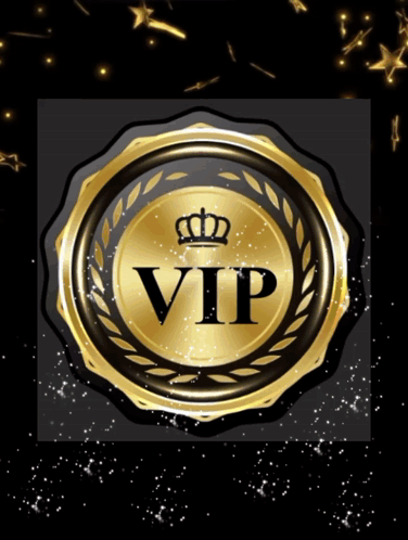 Gold Circle With Crown and VIP