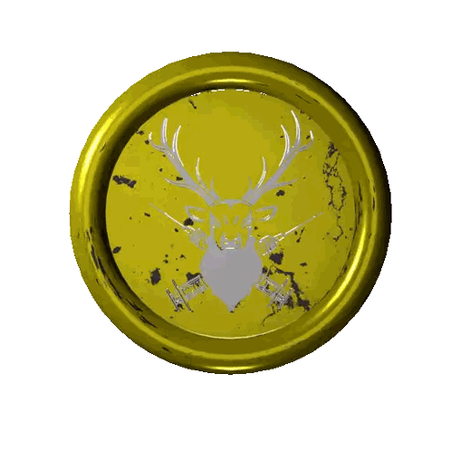Gold Coin With Deer Head and Sword
