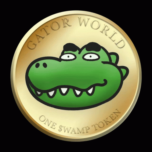 Gold Coin With Green Alligator Gator World One Swamp Token