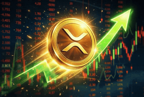 Gold Coin With Green Arrow Pointing Up