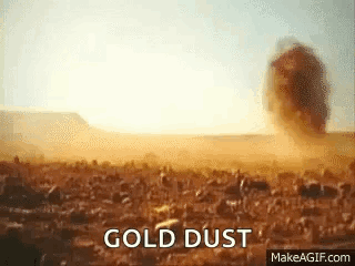 Gold Dust Explosion in Desert