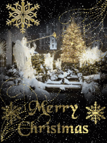 Gold Glittering Christmas Card GIF
