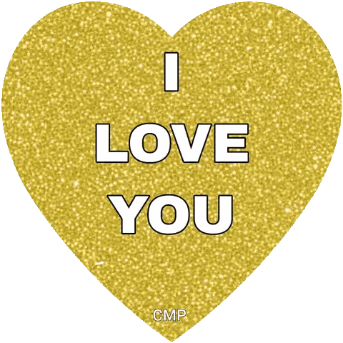 Gold Heart Saying I Love You