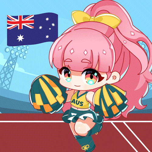 Gold Medal Chibi Girl Chearleader GIF