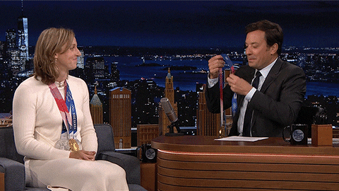 Gold Medal Katie Ledecky And Jimmy Fallon GIF