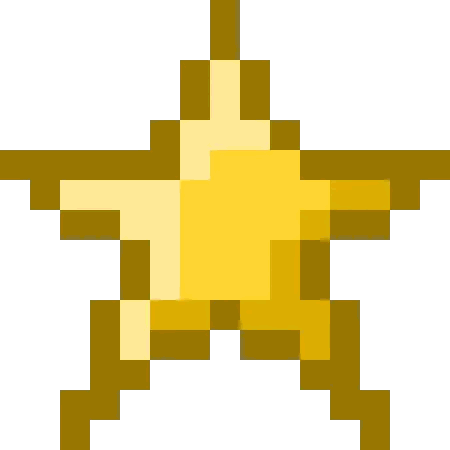 Gold Star Pixel Art