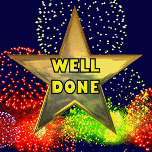 Gold Star Saying Well Done