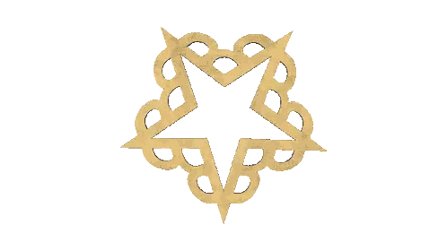 Gold Star With Hearts