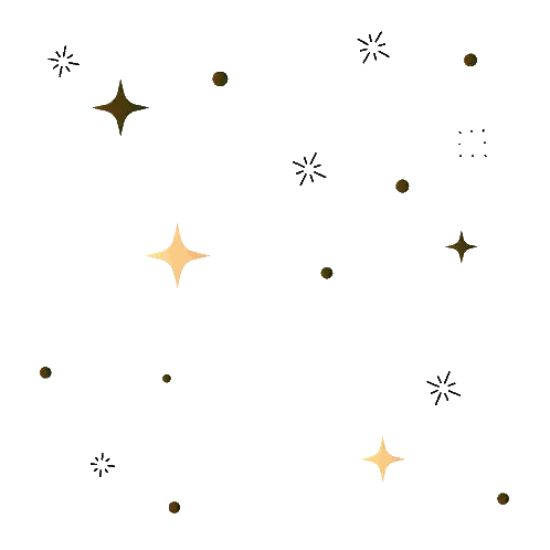 Gold Stars and Black Dots Pattern