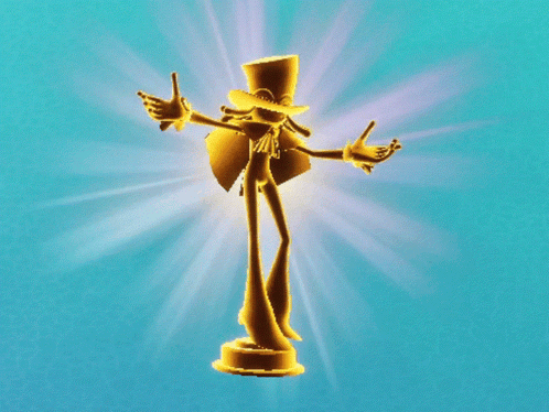 Gold Statue Man In Top Hat Thumbs Up GIF