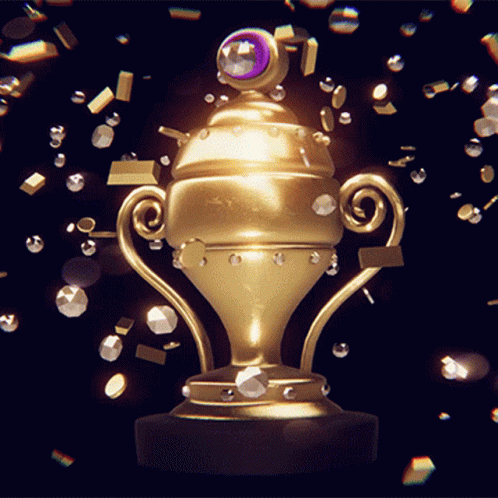 Gold Trophy Bitcoin Award Spinning GIF