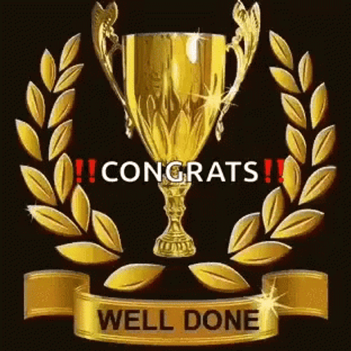 Gold Trophy Well Done Congratulations GIF