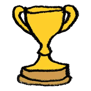 Gold Trophy with Wooden Base
