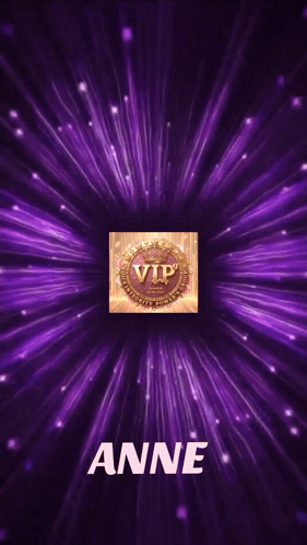 Gold VIP Logo With Name Anne on Purple
