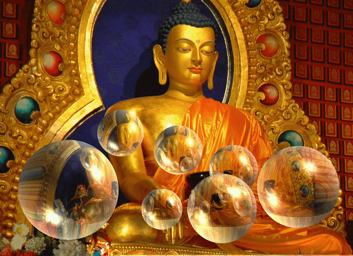 Golden Buddha Bubbles Coming Up GIF
