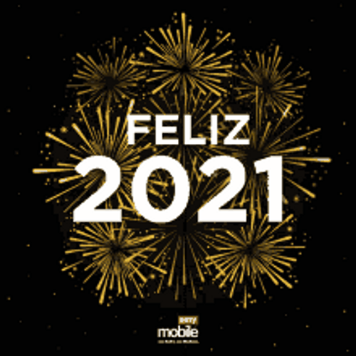 Golden Fireworks Feliz 2021 Animation GIF
