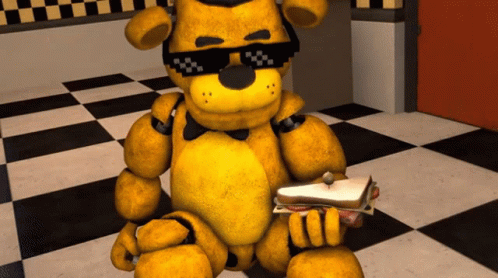 Golden Freddy Eating Sandwich GIF