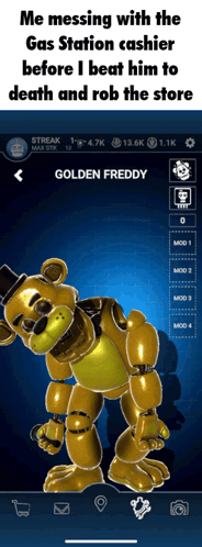 Golden Freddy Fast Speed GIF
