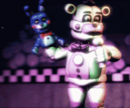 Golden Freddy With A Small Robot GIF