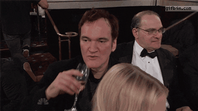Golden Globes Quentin Tarantino Spit Take GIF