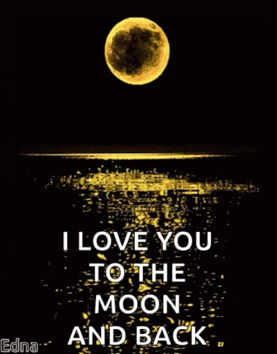 Golden Moon I Love You GIF