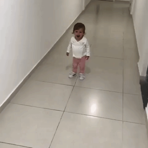 Golden Retriever Plays With Child GIF