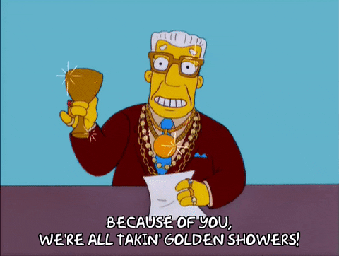Golden Shower Kent Brockman The Simpsons GIF