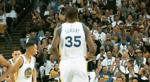 Golden State Warriors Kevin Durant Walking Backwards GIF