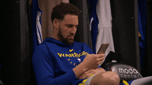 Golden State Warriors Klay Thompson Using Phone GIF