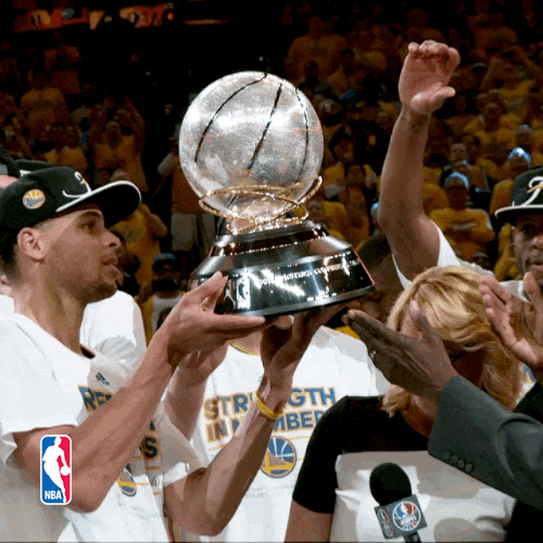 Golden State Warriors Stephen Curry Lifting Trophy GIF