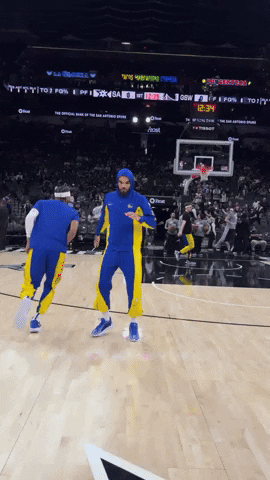 Golden State Warriors Warming Up In Court GIF