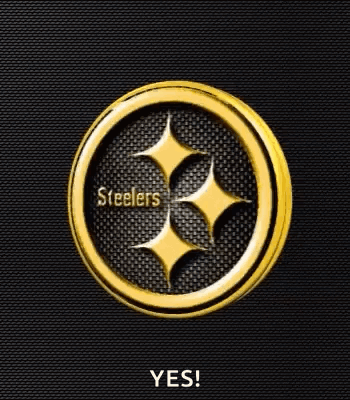 Golden Steelers Logo On Black Saying Yes GIF